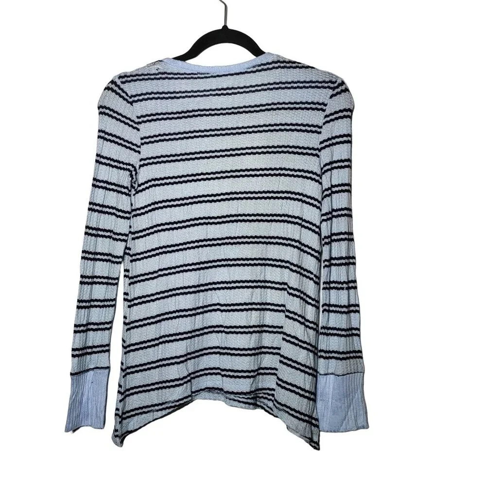 Justice Girl Striped Waffle Knit Long Sleeve Top Size 14 Fall School Thermal NWT